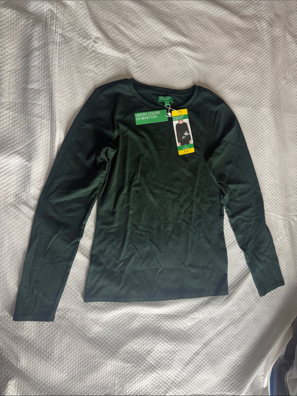 United Colors Of Benetton Women’s Long Sleeve Crew Neck Top - Forest Green